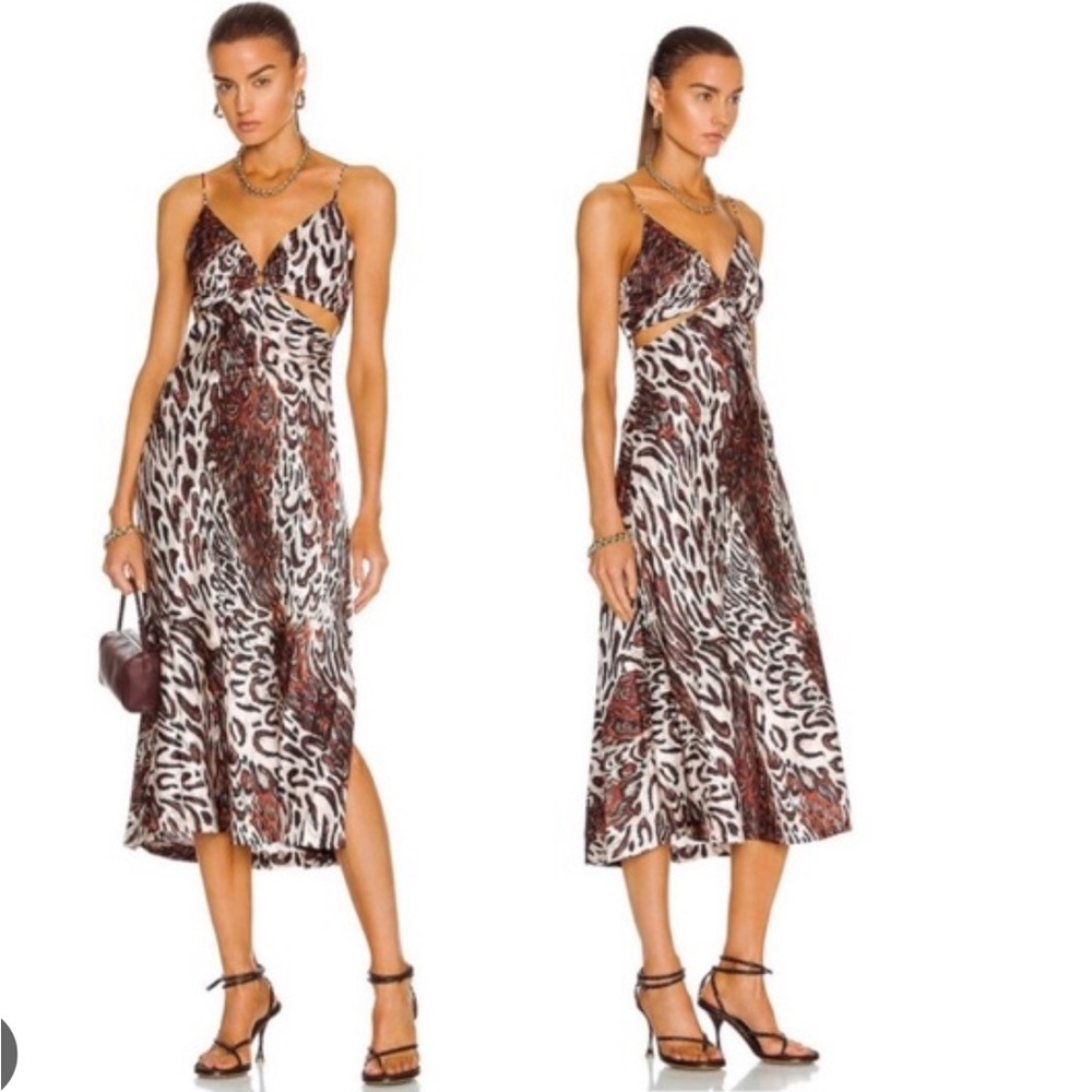 Jonnathan Simkhai Standard - Eliza Essentials Printed Cutout Slip Dress